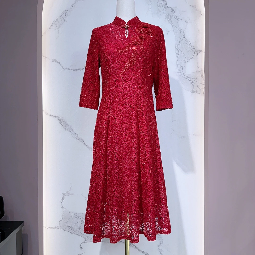 依诺2997连衣裙时尚妈妈装