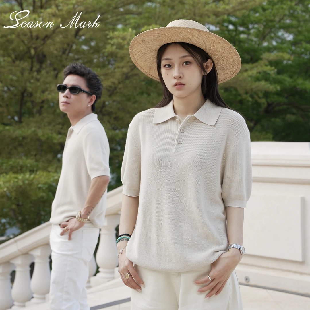 SEASONMARKcleanfit老钱风针织翻领POLO衫商务休闲舒适百搭短袖男