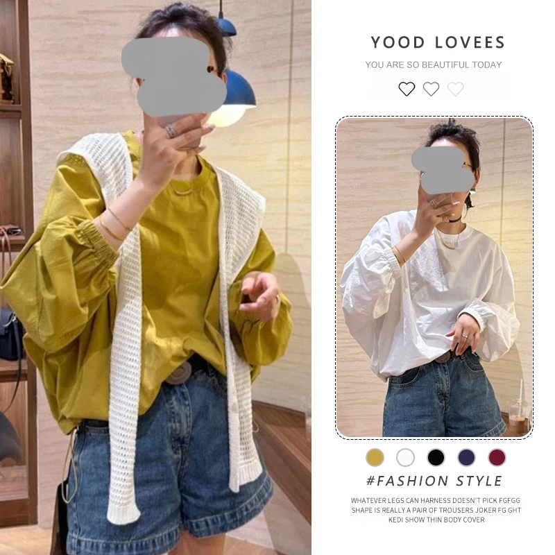 时尚气质减龄长袖衬衫女2025春秋新款宽松百搭设计感别致小衫上衣