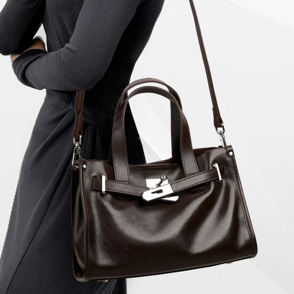 CCAMO牛皮女士包包新款百搭包包女款斜挎包高级感日常上班小拎包