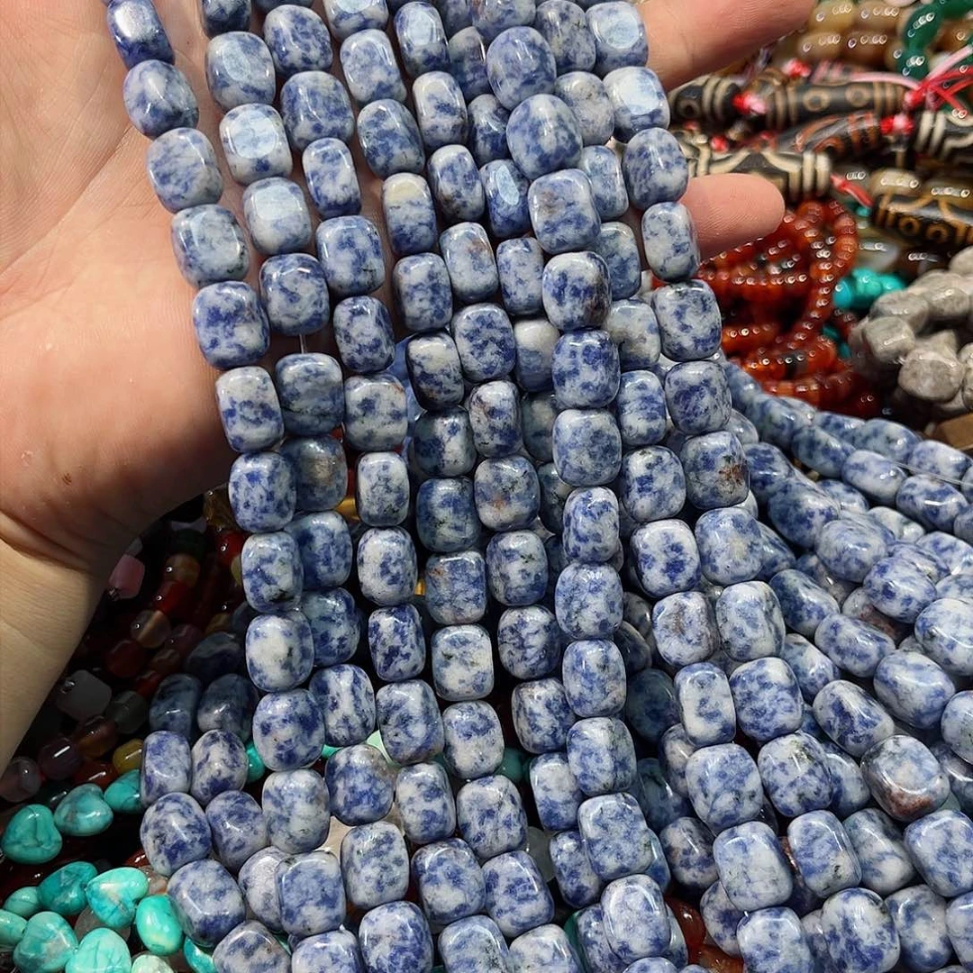 玛瑙/玉髓合金珠宝半成品蓝纹一条10x12mm