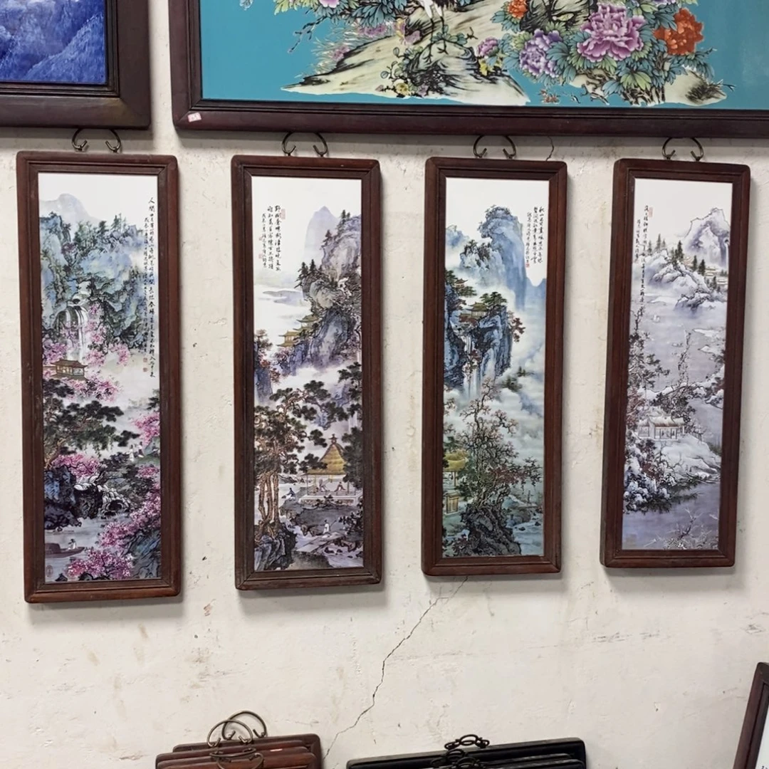 瓷80*28*4 景德镇瓷板画柴窑烧制