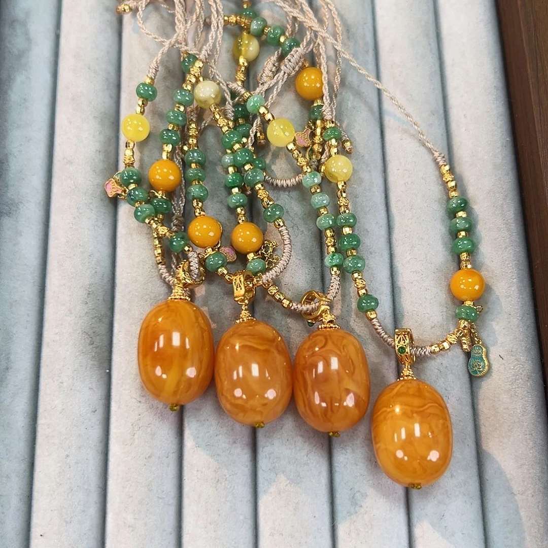 蜜蜡颈饰未镶嵌多样性发一