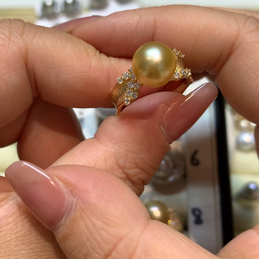 海水珍珠戒指银S925镶嵌