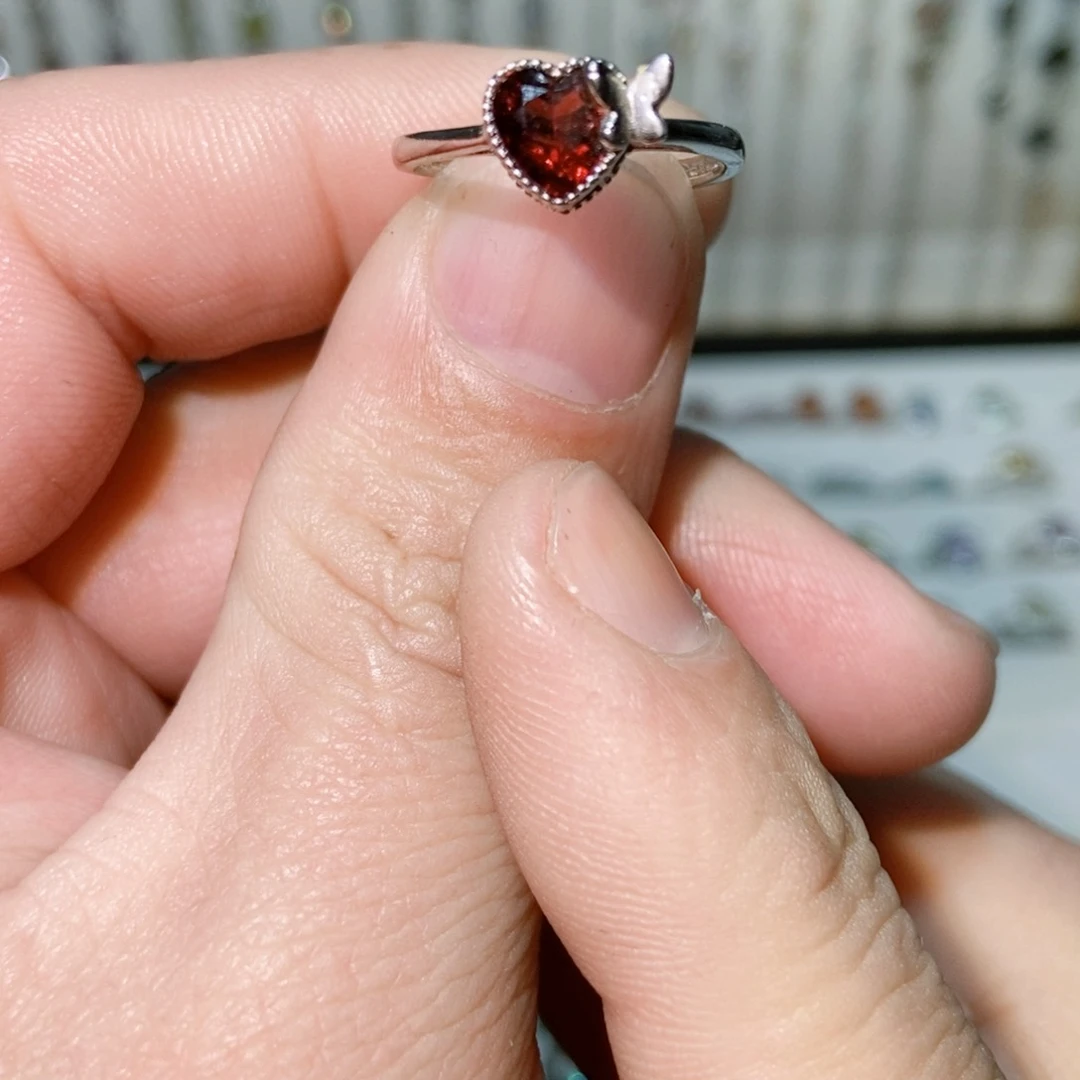 绿水晶戒指银S925镶嵌