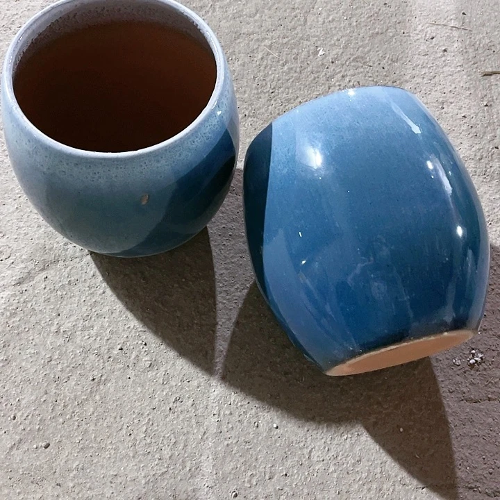 红陶口径16高度20两只小瑕疵