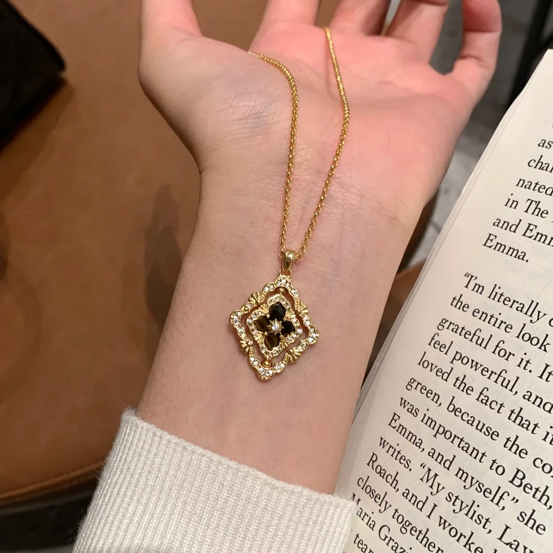 铜合金珐琅吊坠 高版本布契歌剧微镶锆石时尚百搭项链手链耳钉