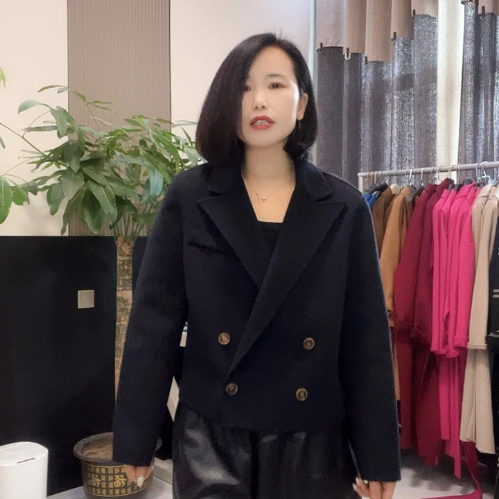 双面呢大衣短款S码