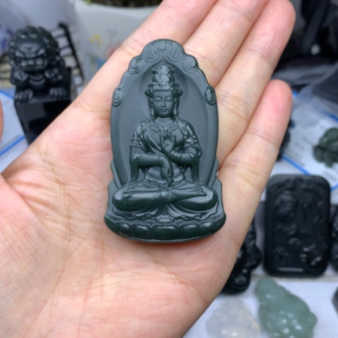 【闪购商品】颈饰未镶嵌和田玉双面雕刻