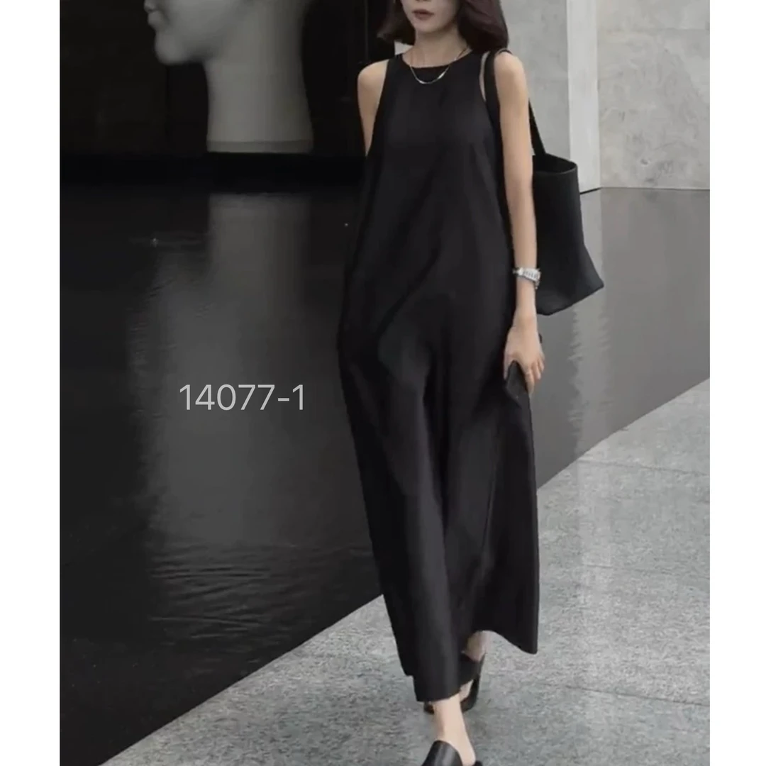 14077-1  （裙长119cm左右） SANFAN  新款系绳背心净版连衣裙