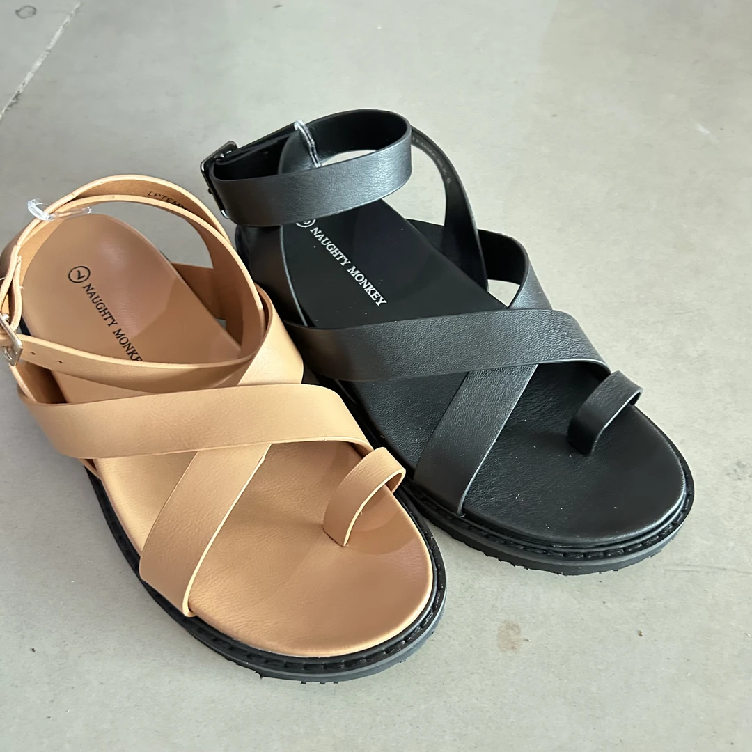 25年新款系带厚底百搭一字带拖-0970