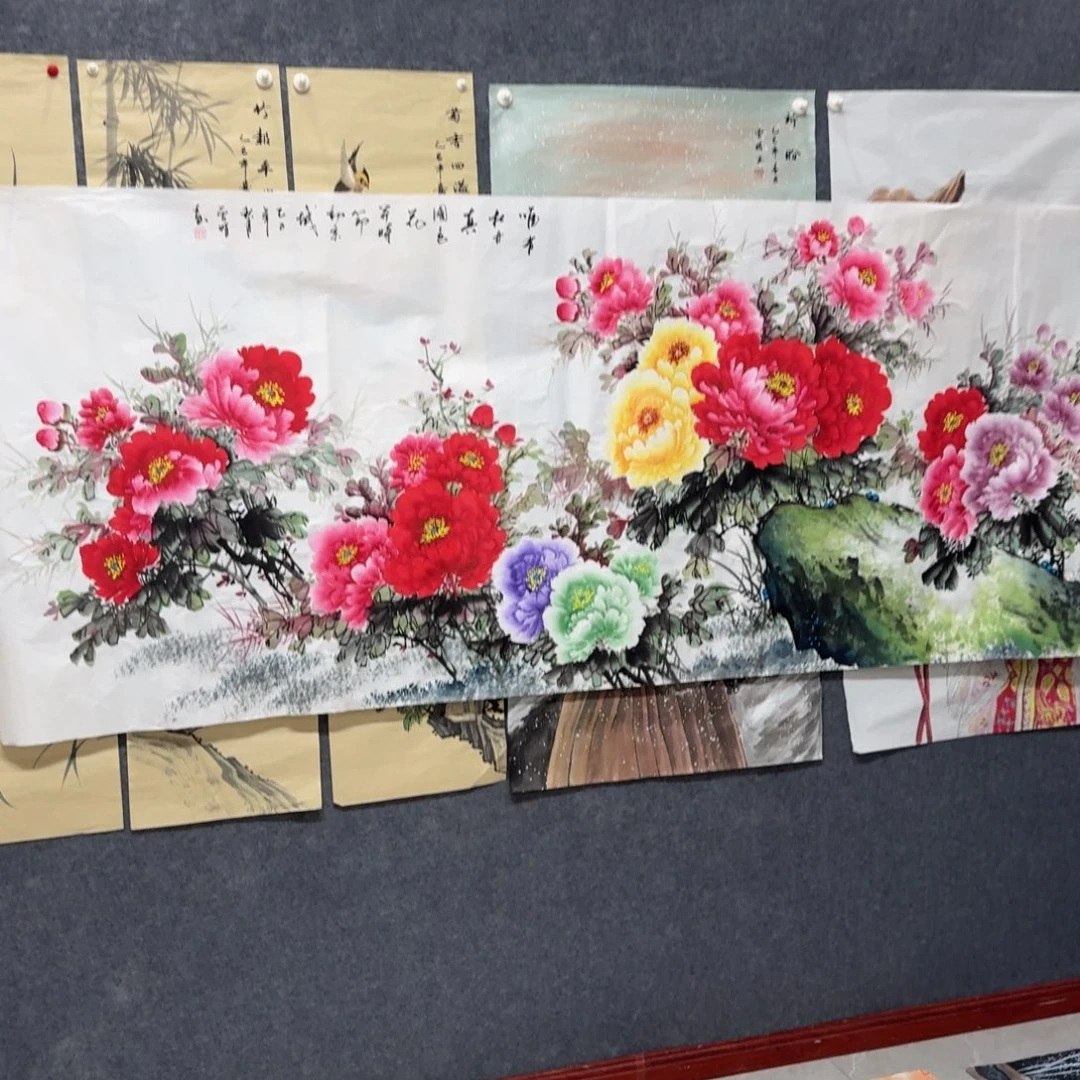 木***星国画尺寸100X240纯手绘作品