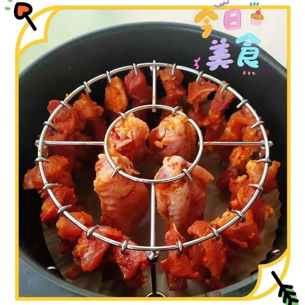 304不锈钢立式烤架烤签适配空气炸锅烤箱家用烤串神器