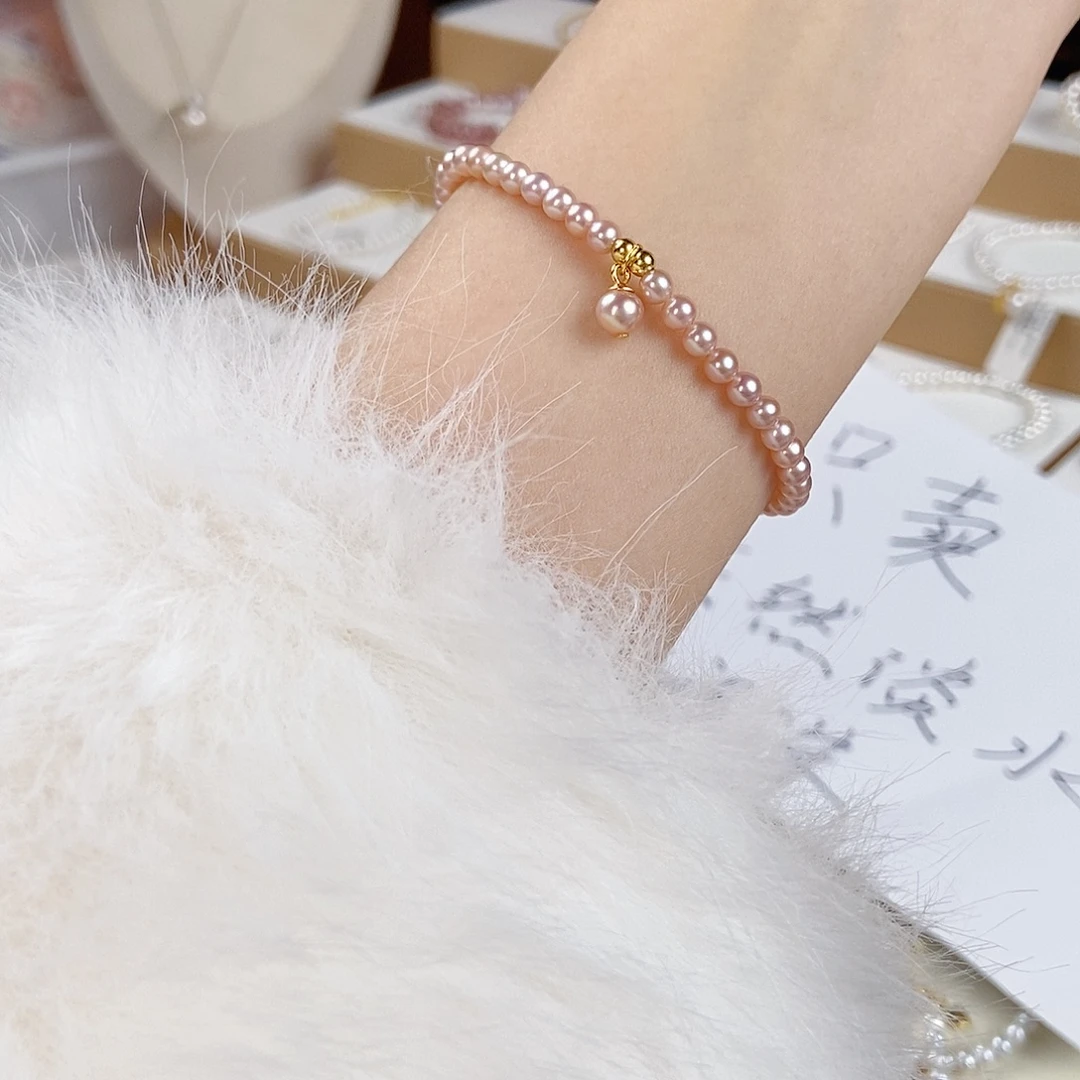 手绳银S925镶嵌淡水珍珠