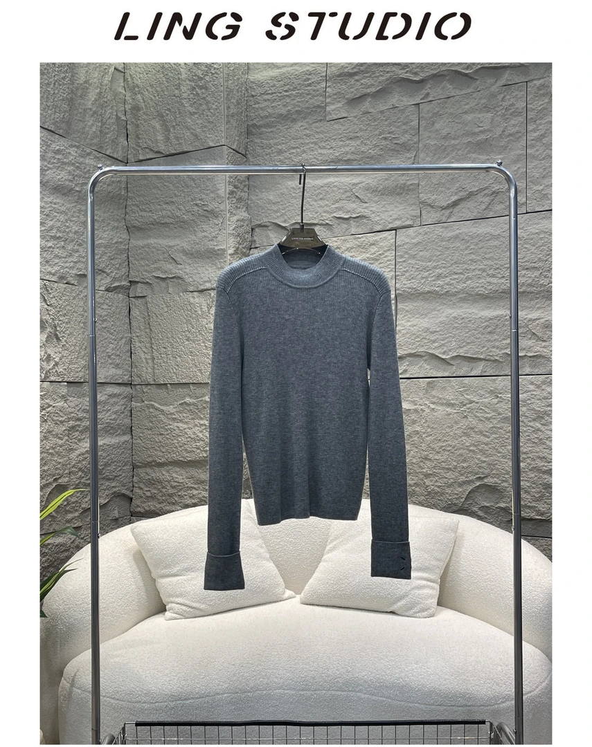 4010377-零零『』2024年早春时尚简约纯色圆领长袖百搭休闲打底T