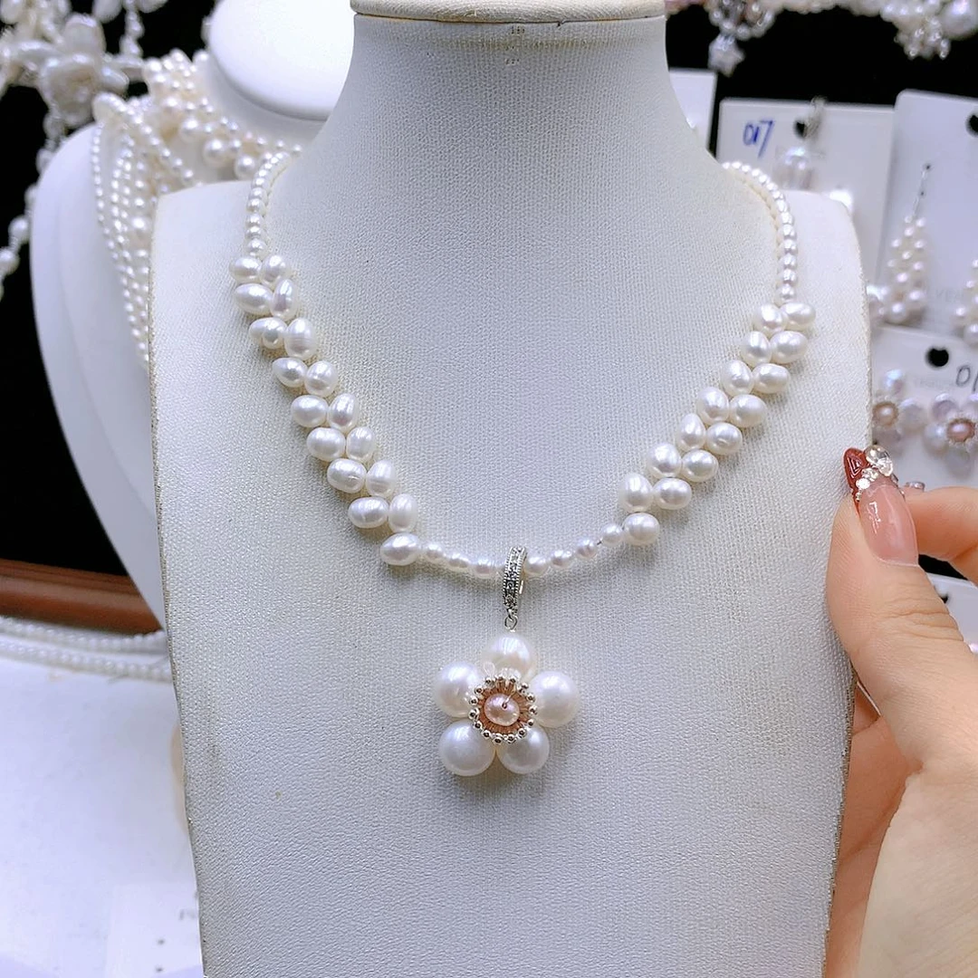 银S925镶嵌耳饰淡水珍珠