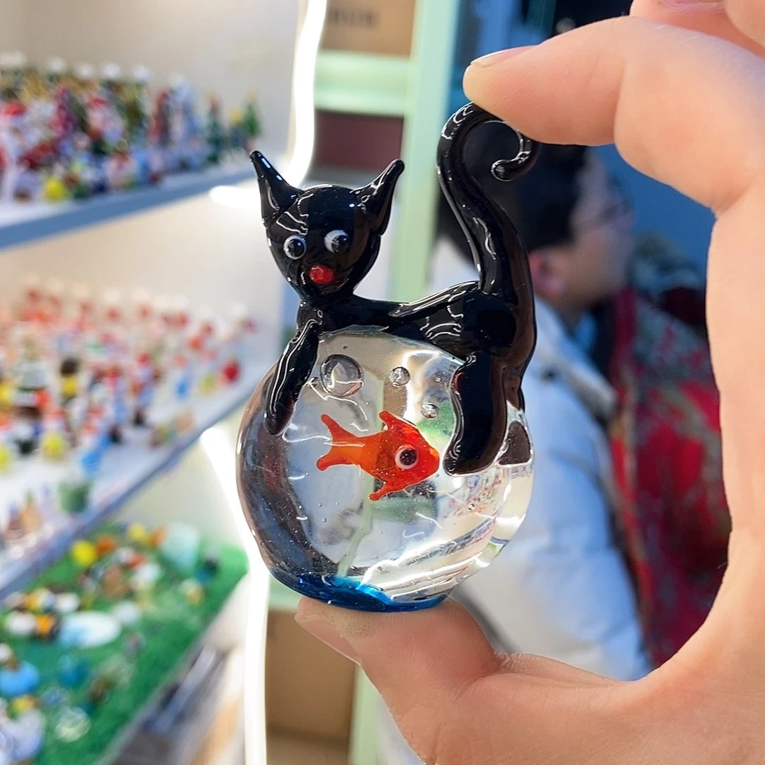 琉璃手工艺品黑猫浴缸