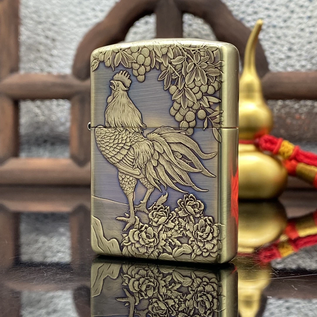 ZIPPO/之宝打火机 大吉大利 盔甲黄铜浮雕【小飞火机】DYJ1