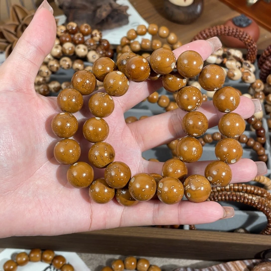 紫金鼠手串14.5黄金甲圆珠半实心