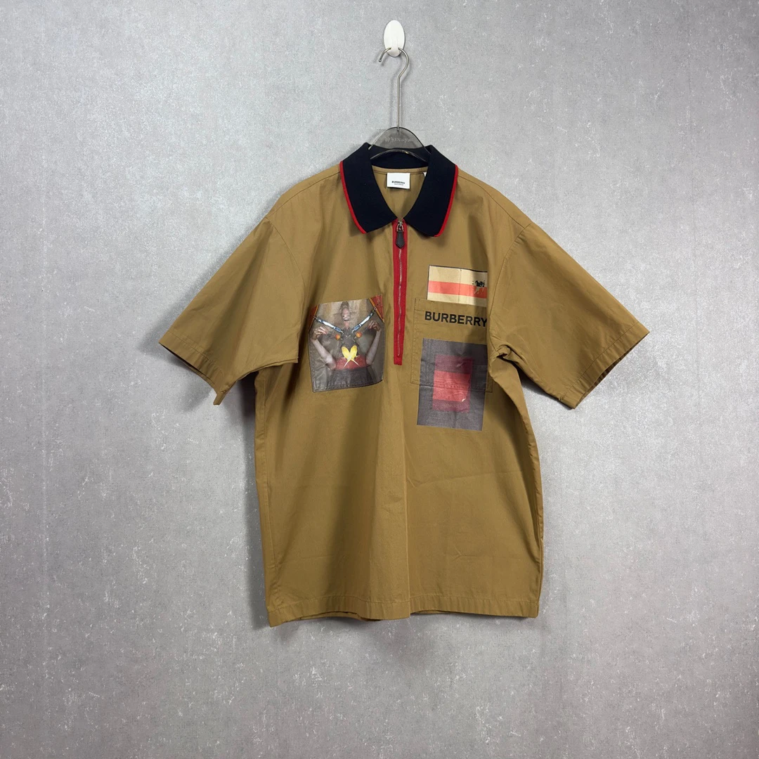99新 BURBERRY/博柏利 蒙太奇印花短袖 M码002723