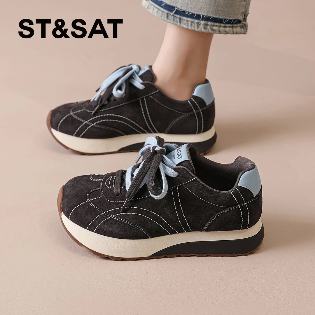 星期六百搭鞋子ins百搭2025新款秋季复古休闲鞋女士轻奢运动鞋女