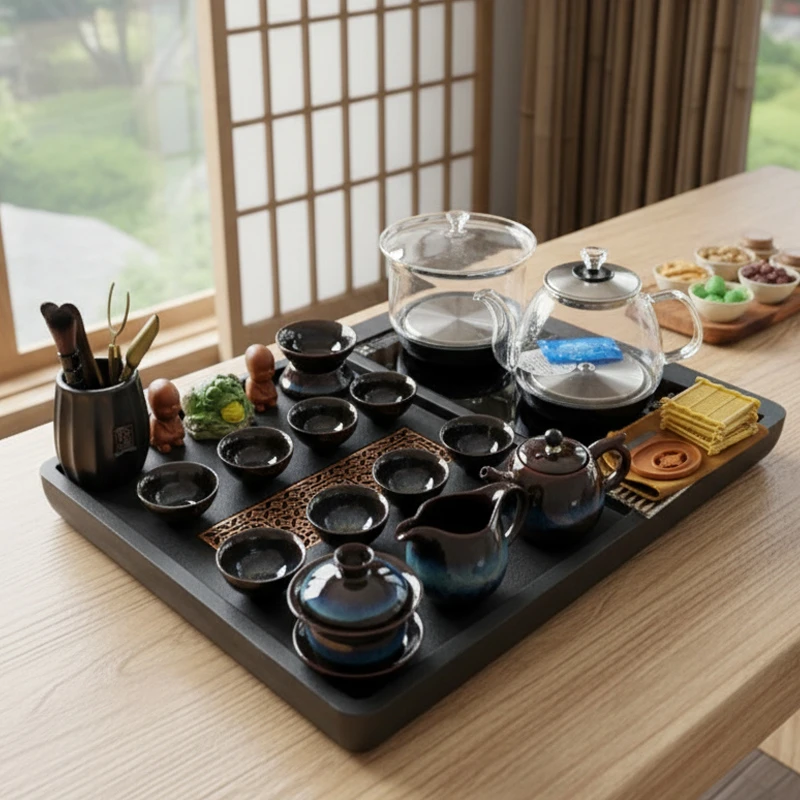 功夫茶具套装家用办公室全自动整套烧水一体高端茶盘桌面专用茶台