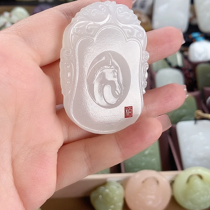 长石玉未镶嵌牌子方解石玉