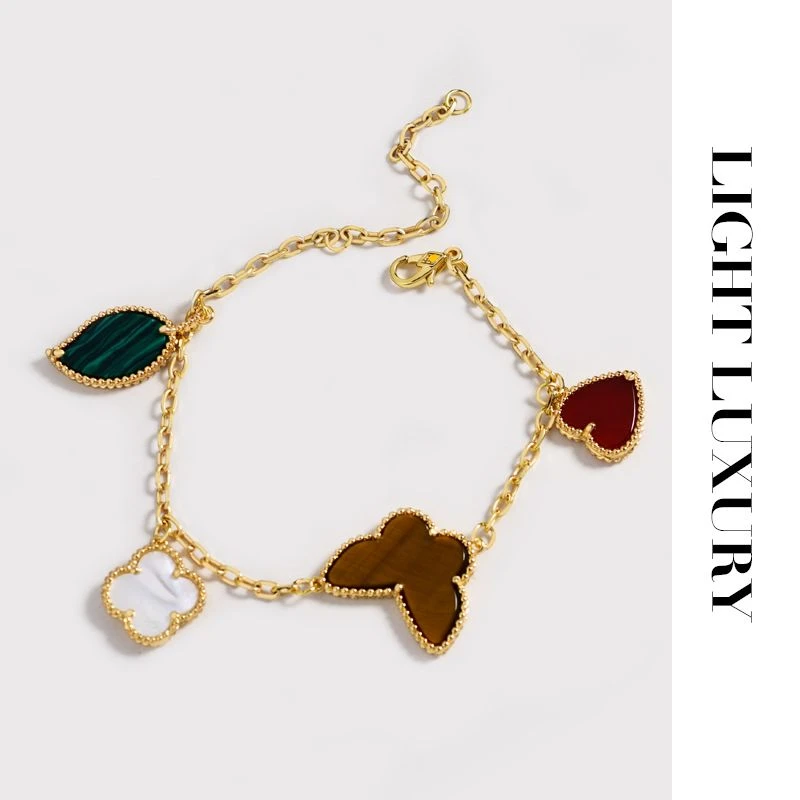 铜合金珐琅手链 849104蝴蝶花手链气质