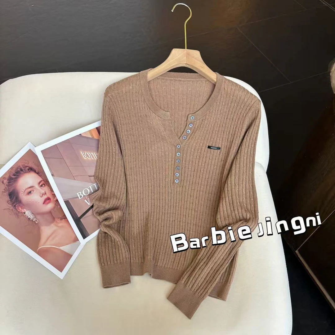 【Barbie Jingni】‘’RL绞花 ‘’入秋新款复古绞花亨利针织衫18819