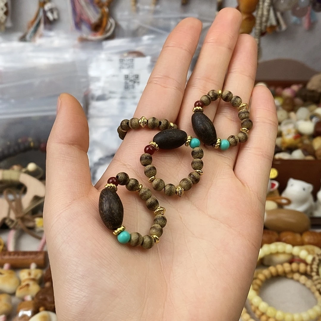 吊坠白玉菩提香香戒指