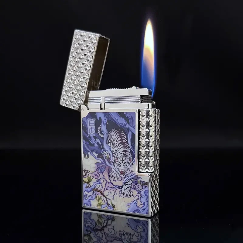 【白虎】法国都柏特朗声打火机国潮风轻奢限量典藏充气铂金彩绘送礼
