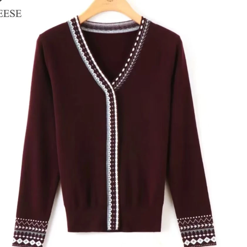 毛针织衫V领衫早秋法式修身针织衫气质翻领时尚轻奢网红