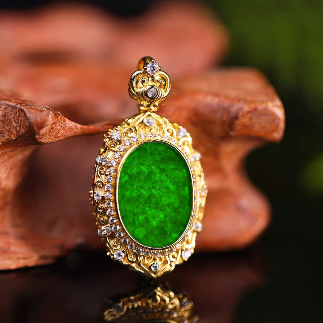 高定设计新款天然A货翡翠S925银圆牌吊坠简约百搭款  KBR50829010