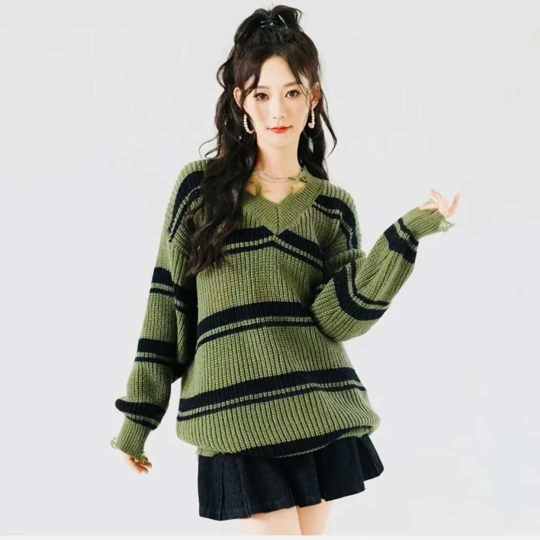 NN159-2025年新款时尚重工毛衣长袖针织休闲百搭减龄慵懒