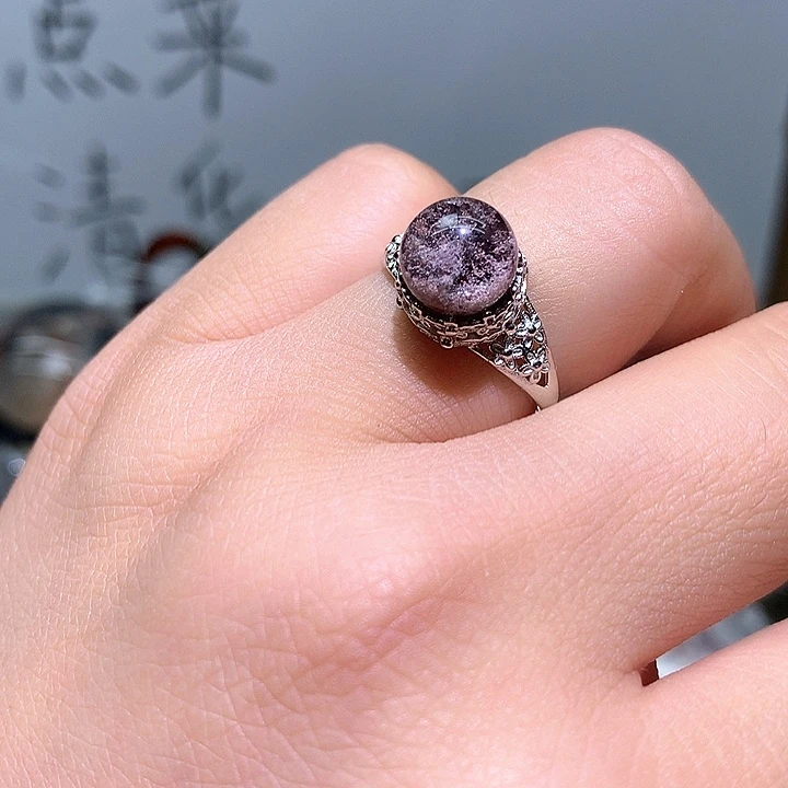 水晶戒指银S925镶嵌水晶