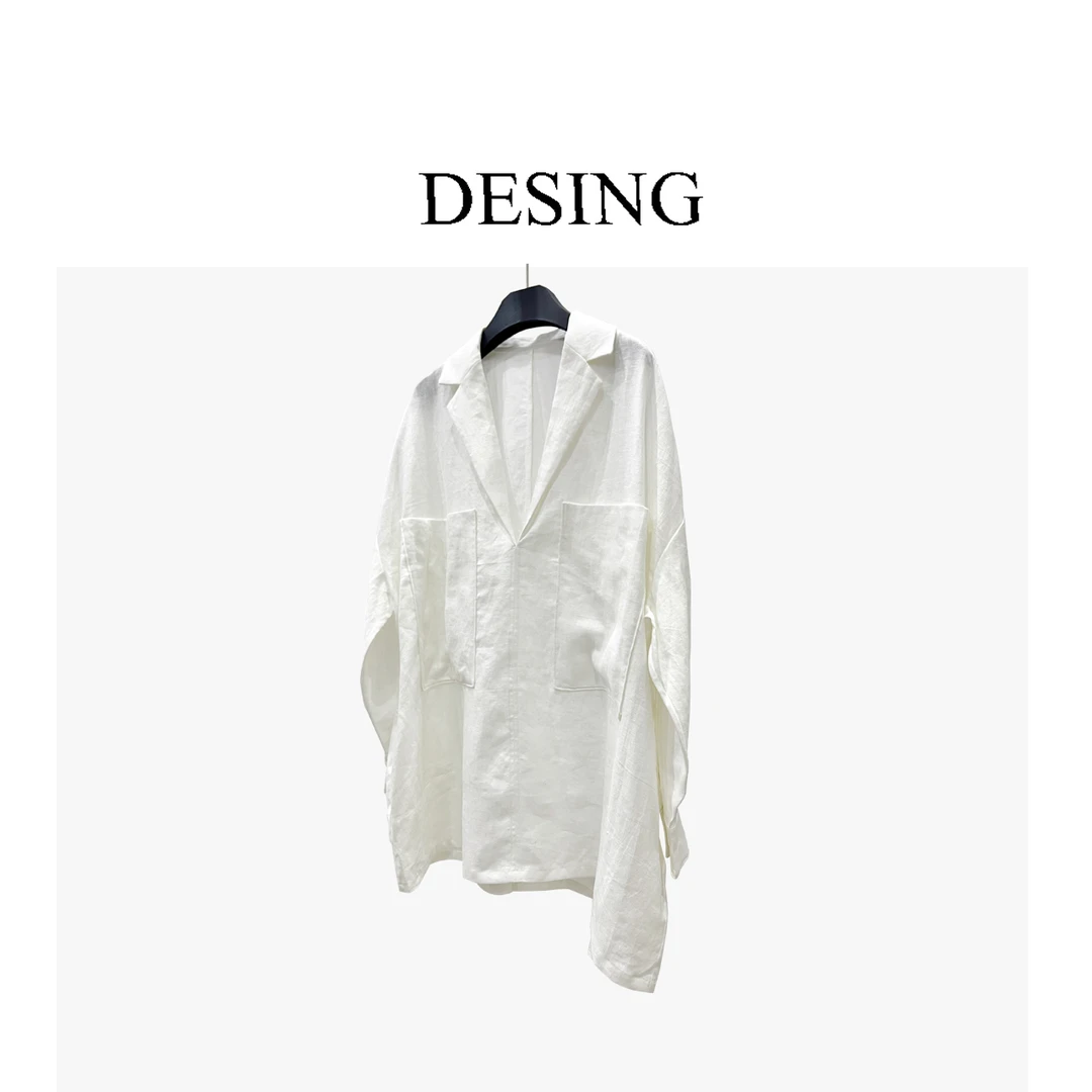 时尚休闲欧货春夏老钱风亚麻衬衫D33028