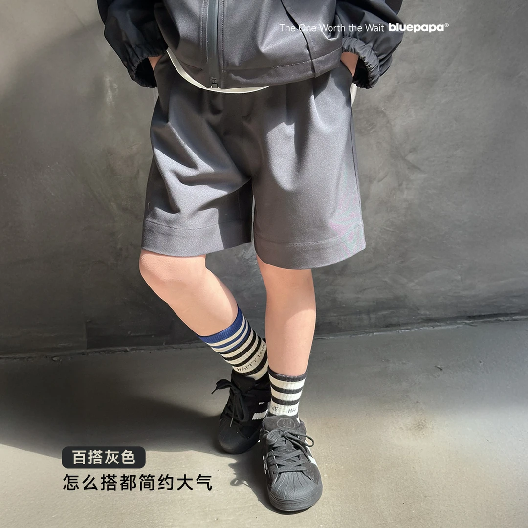 【博主穿搭】蓝小爸童装女童休闲短裤春季新款高腰百搭儿童裤