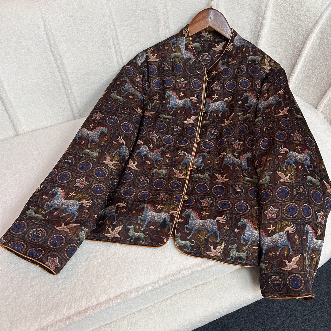 【星马迎春】国风长袖棉服秋冬新款加棉袄休闲百搭棉衣