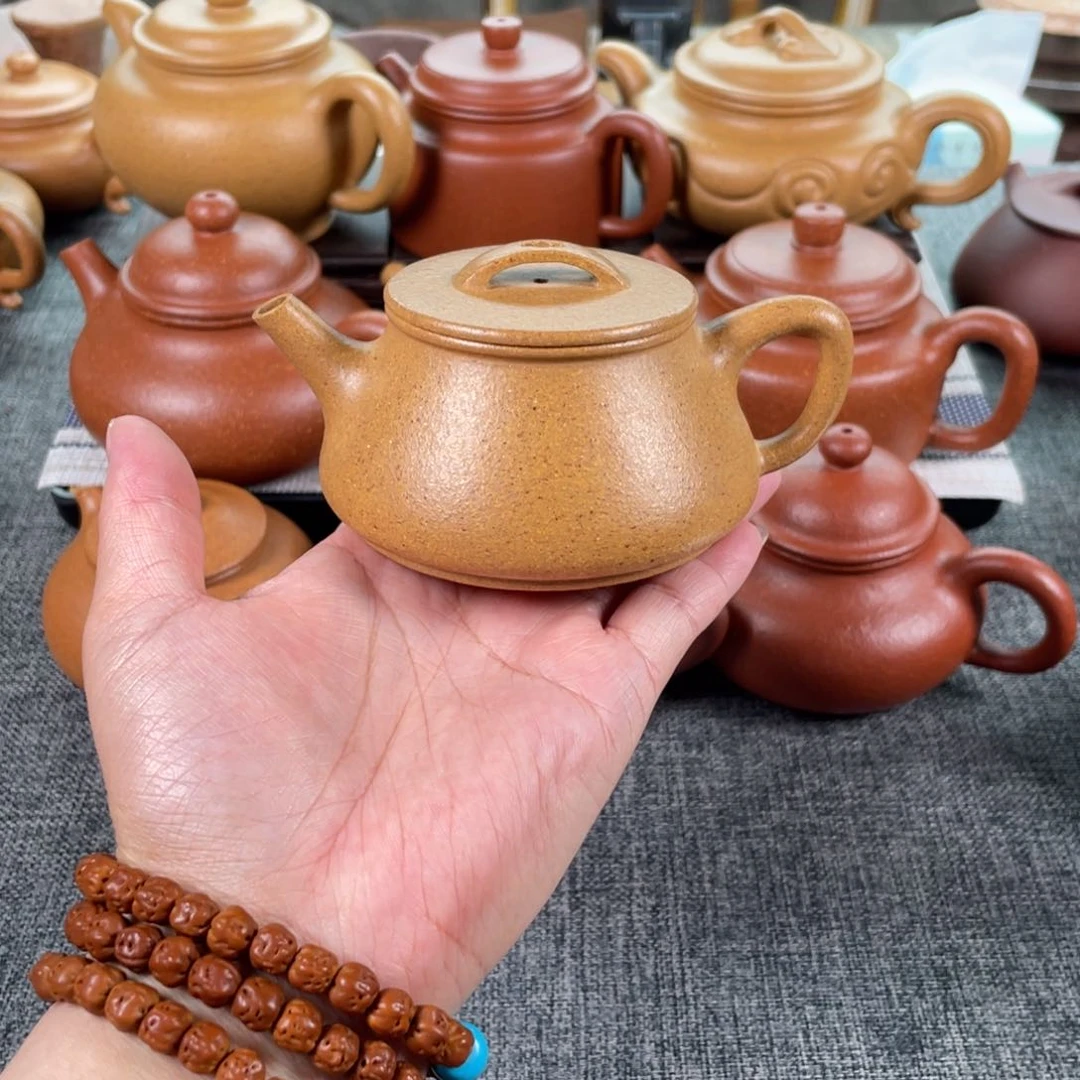 紫砂茶壶官*国黄金段瓦瓢全手微瑕30目150