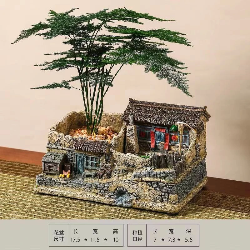 北方农家院子创意花盆盆栽微景观农家小院客厅盆景花盆田园摆件