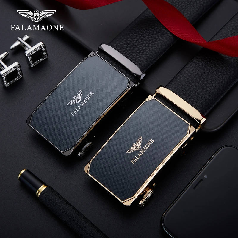 法莱阿玛尼商务自动扣红黑双面本命年男士新年春节生日礼物轻奢