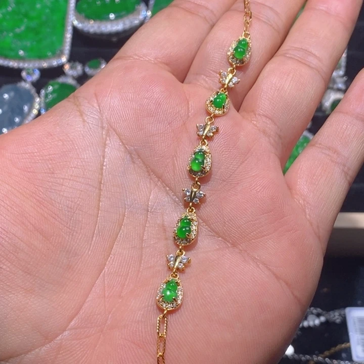 翡翠手链未镶嵌天然A货翡翠