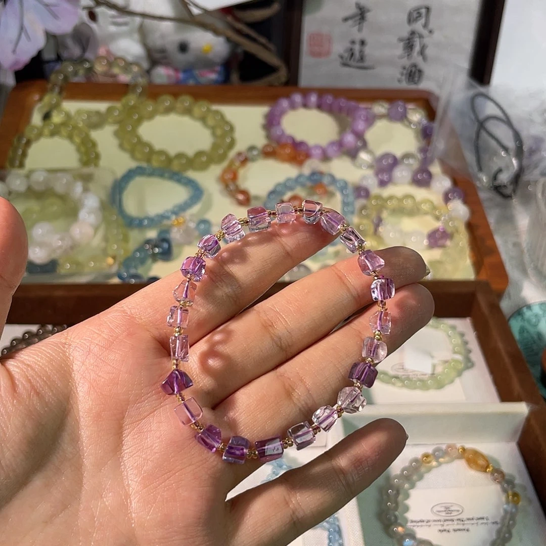 水晶手链未镶嵌天然紫水晶