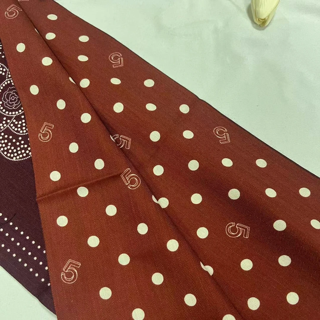 丝毛飘带-五号红花香 25*140cm双面异稿丝巾