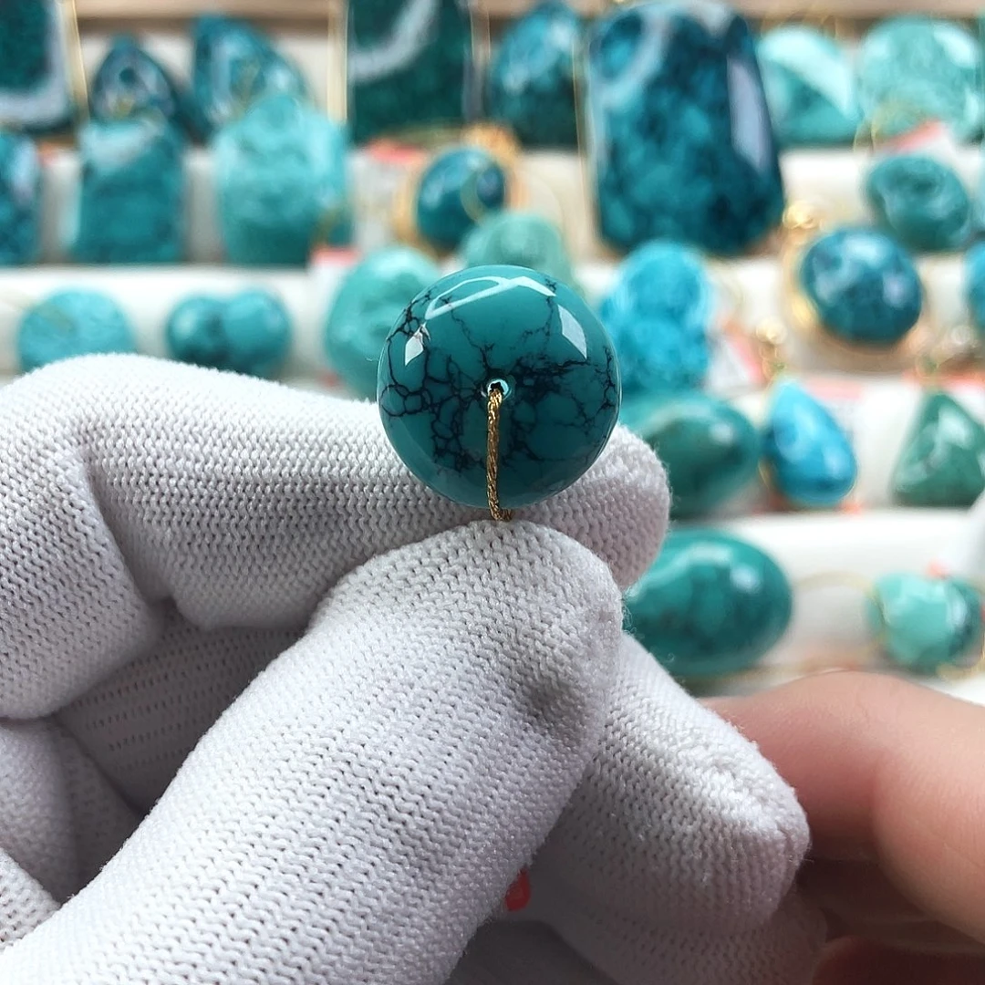 绿松石未镶嵌车挂直径17.6