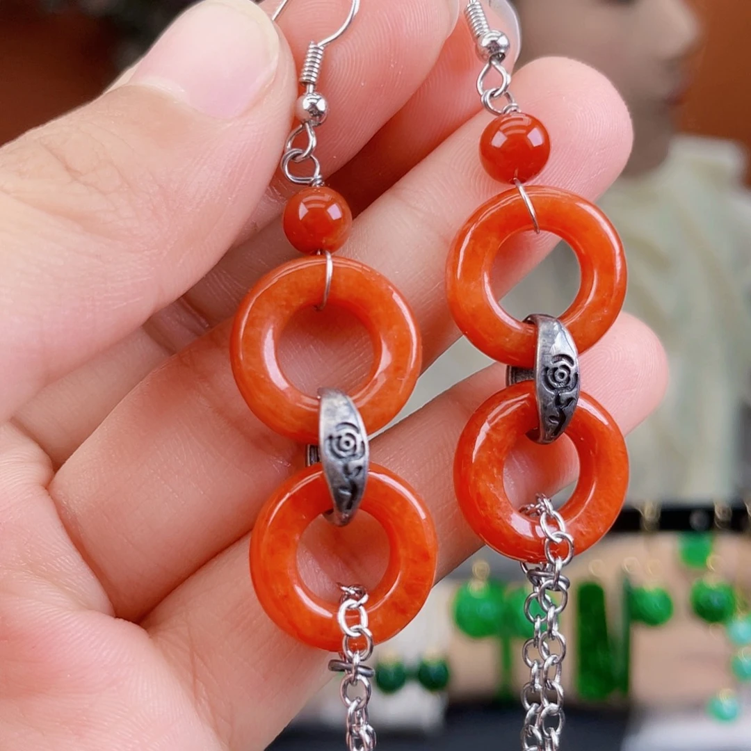 翡翠未镶嵌耳饰饰品