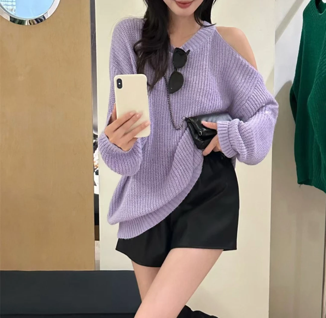 5538号218#韩系宽松纯色休闲百搭长袖毛衣 C6-11