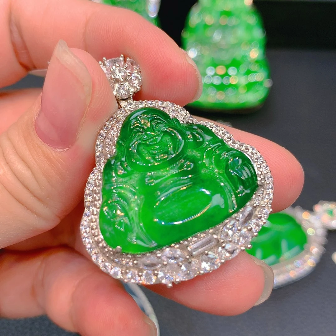 翡翠颈饰银S925镶嵌翡翠