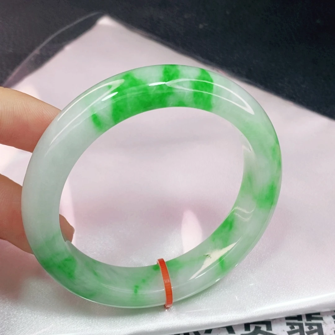 未镶嵌手镯翡翠53.8正圈