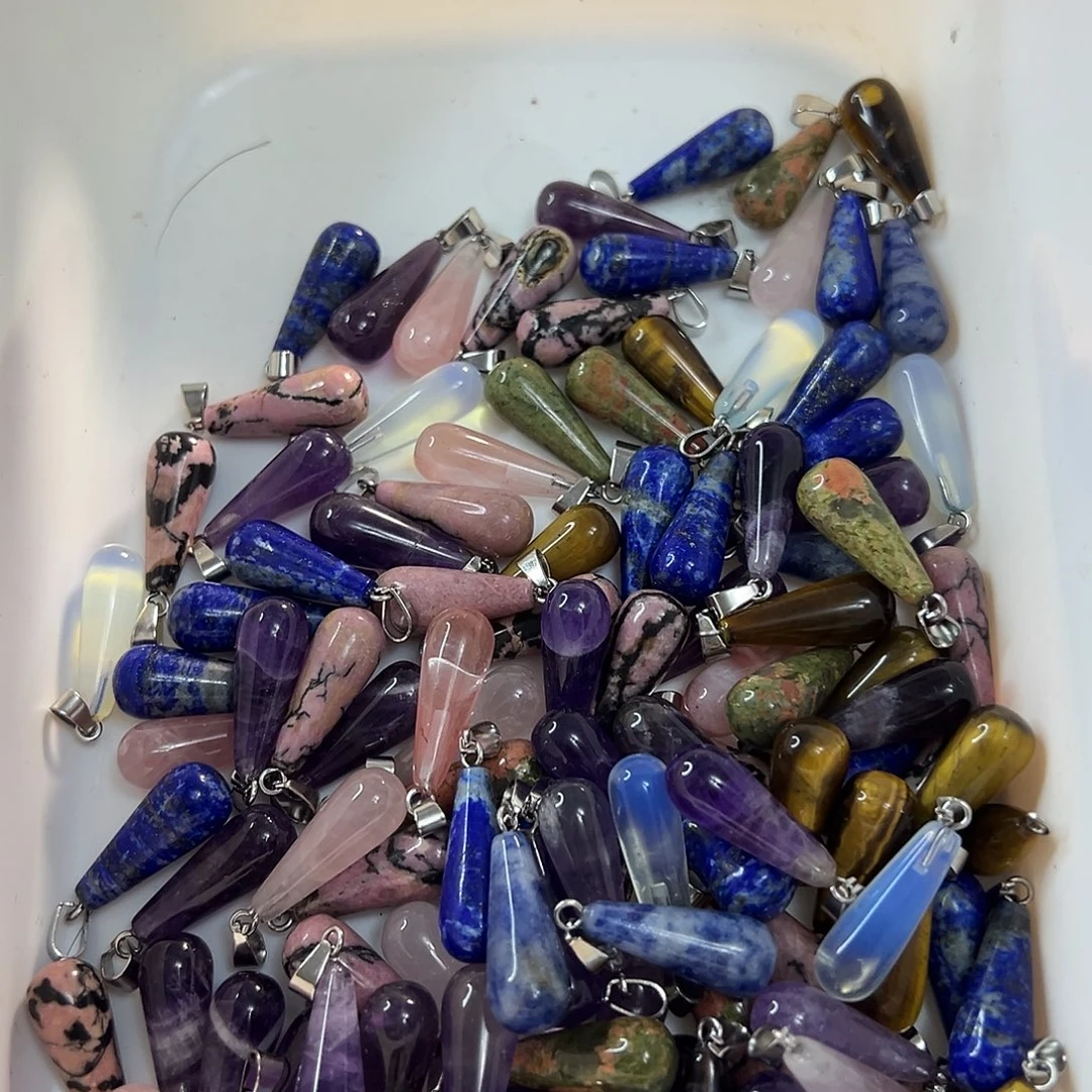 玛瑙/玉髓合金珠宝半成品吊坠任选四颗